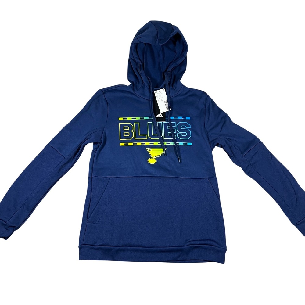 Adidas St Louis Blues Women Small Navy Blue Aeroready Pullover Hoodie